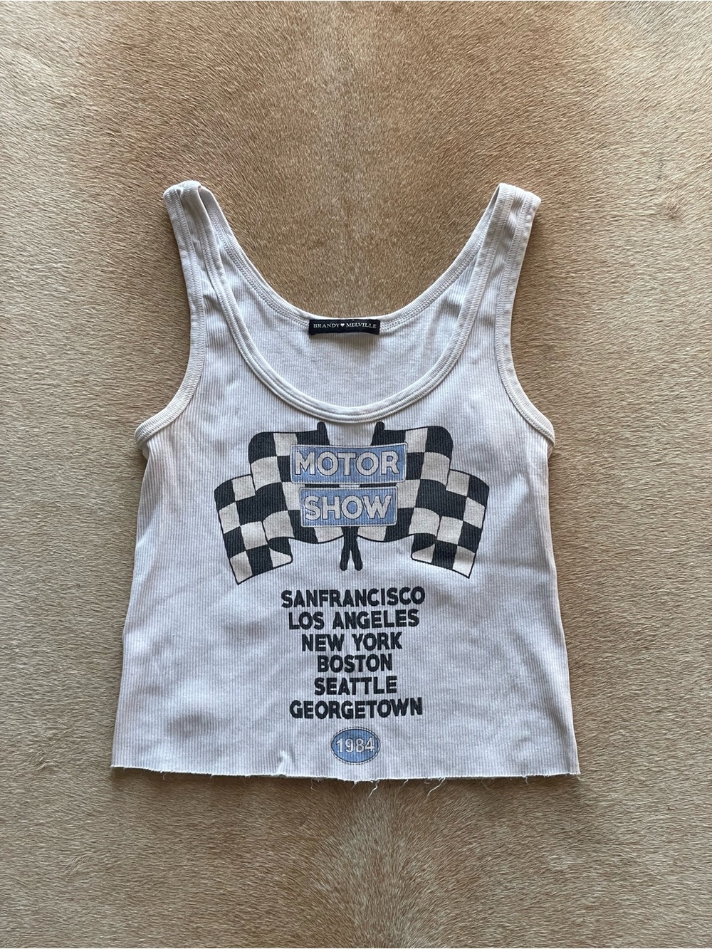 Motor Show White Tank Top